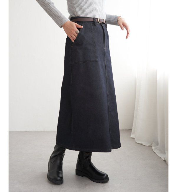 ikka「ボンディングベイカースカート」|スカート|