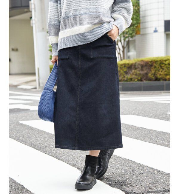 ikka「ボンディングベイカースカート」|スカート|