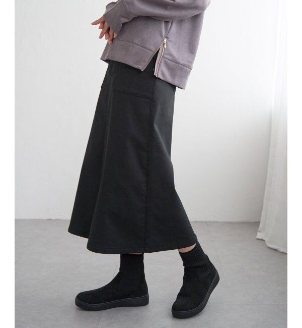 ikka「ボンディングベイカースカート」|スカート|