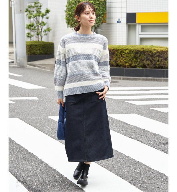 ikka「ボンディングベイカースカート」|スカート|