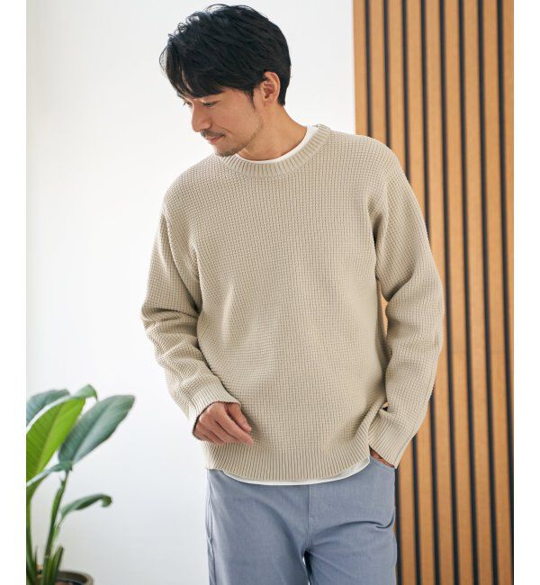 ikka「【2点セット】GOKU楽ニットクルーインナーセット」|プルオーバー|