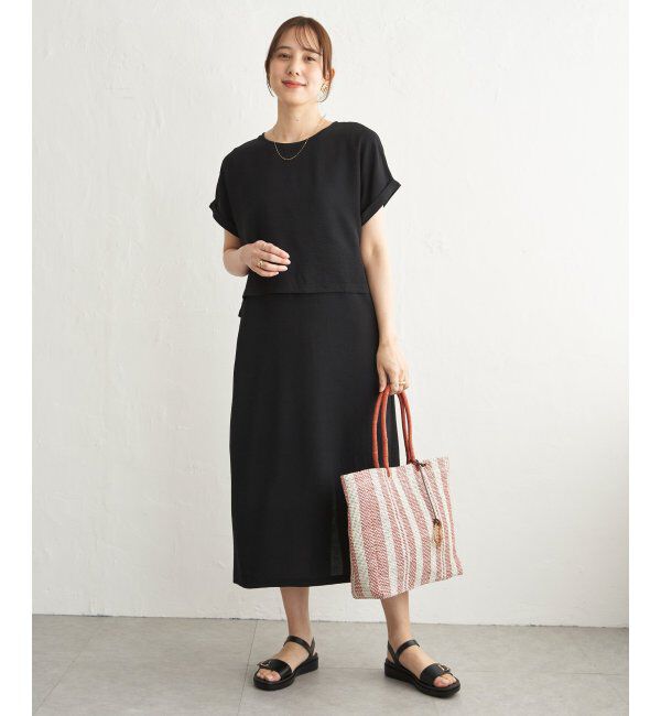 IKKA LOUNGE「【2点セット】冷感ポリウェザー3WAYセット」|ワンピース|ブラック