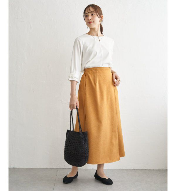 IKKA LOUNGE「バックル付きラップ風スカート」|スカート|