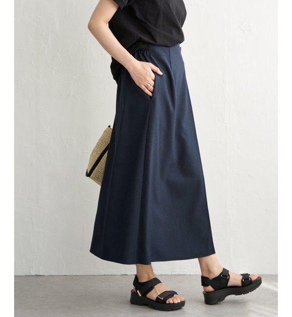 IKKA LOUNGE「バックル付きラップ風スカート」|スカート|