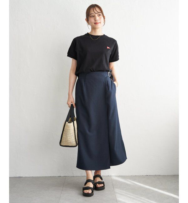 IKKA LOUNGE「バックル付きラップ風スカート」|スカート|