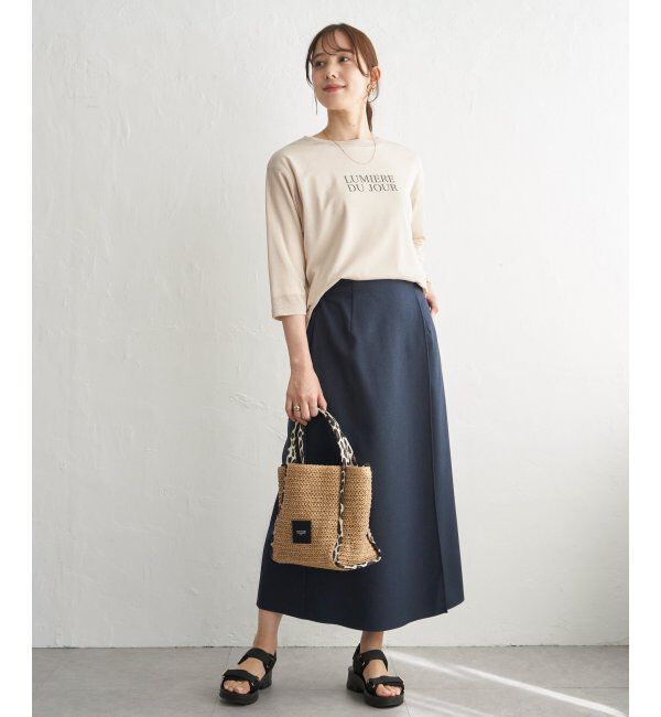 IKKA LOUNGE「バックル付きラップ風スカート」|スカート|