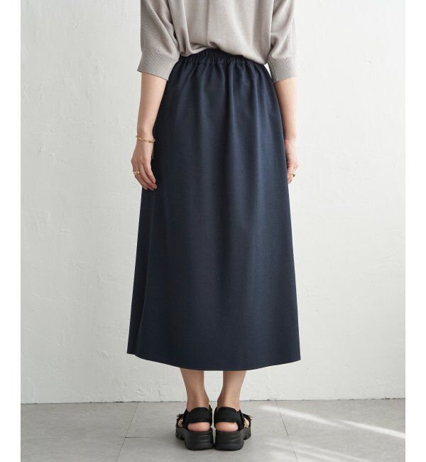 IKKA LOUNGE「バックル付きラップ風スカート」|スカート|