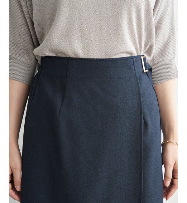 IKKA LOUNGE「バックル付きラップ風スカート」|スカート|