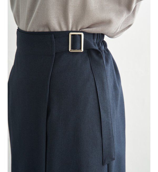 IKKA LOUNGE「バックル付きラップ風スカート」|スカート|