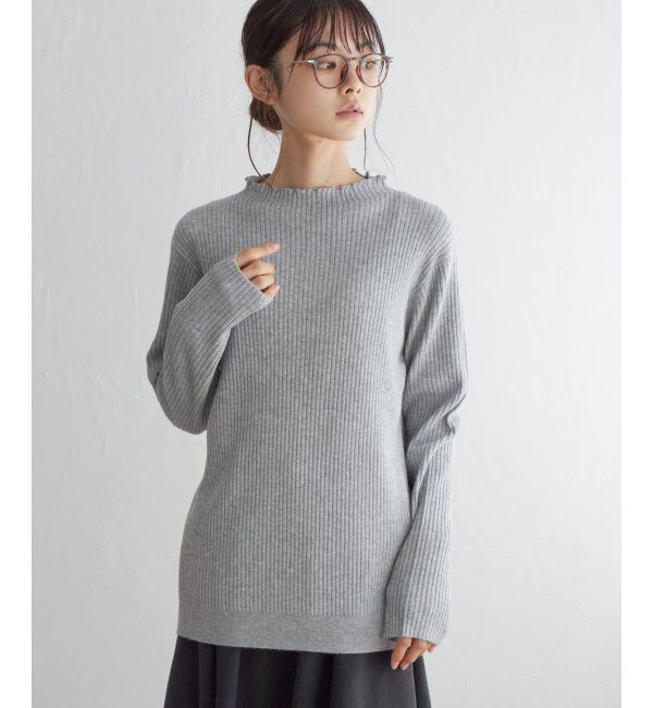 Lbc with Life「襟フリルリブニット」|カーディガン|