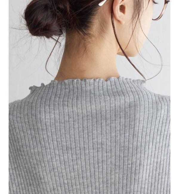 Lbc with Life「襟フリルリブニット」|カーディガン|