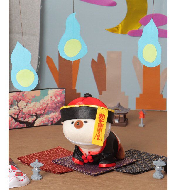 Lbc with Life「PLUFFY かぶりもの キョンシー」|クッション・クッションカバー|ブラック