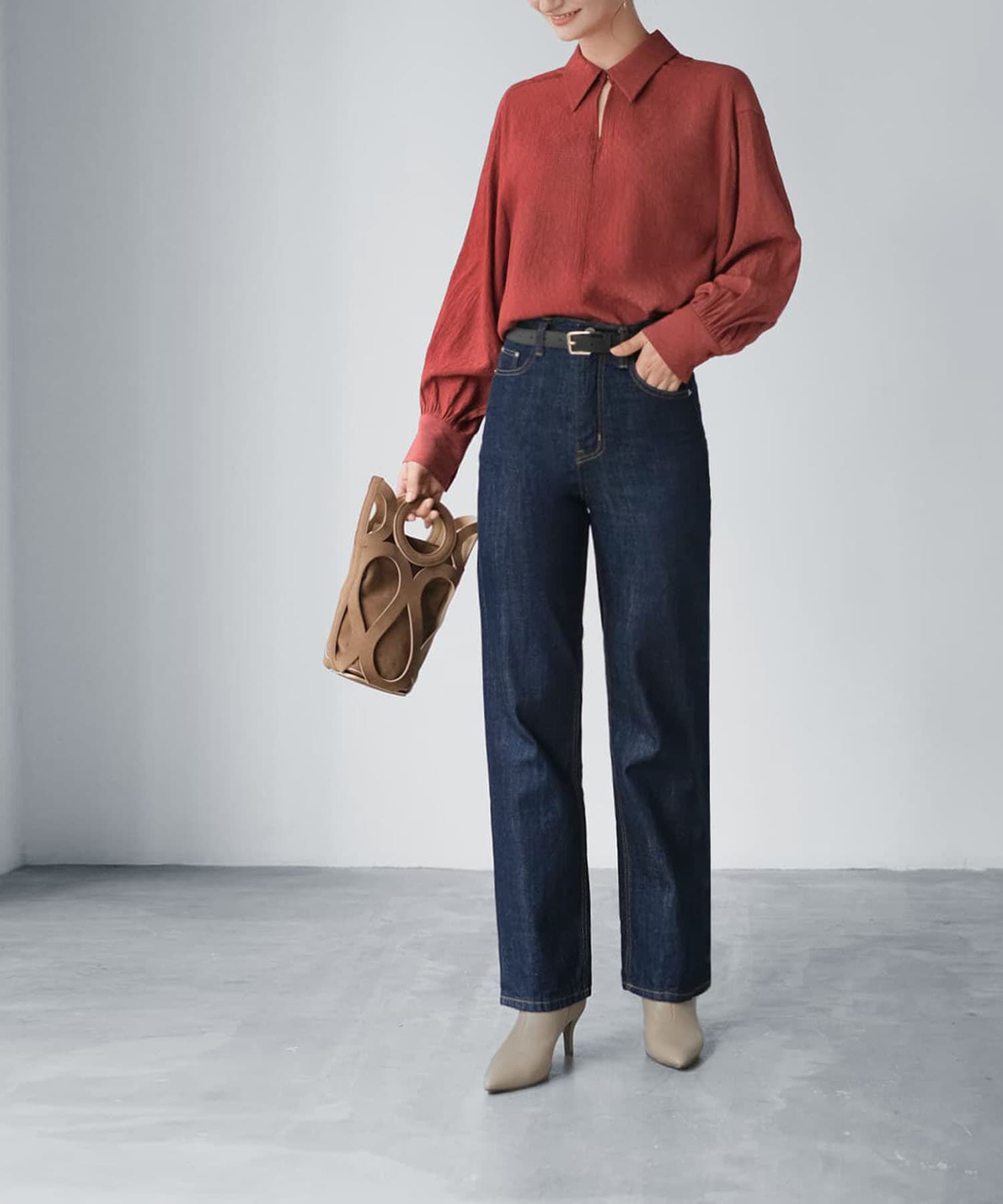 STYLE DELI「ドビーシャツ襟ブラウス」|シャツ・ブラウス|