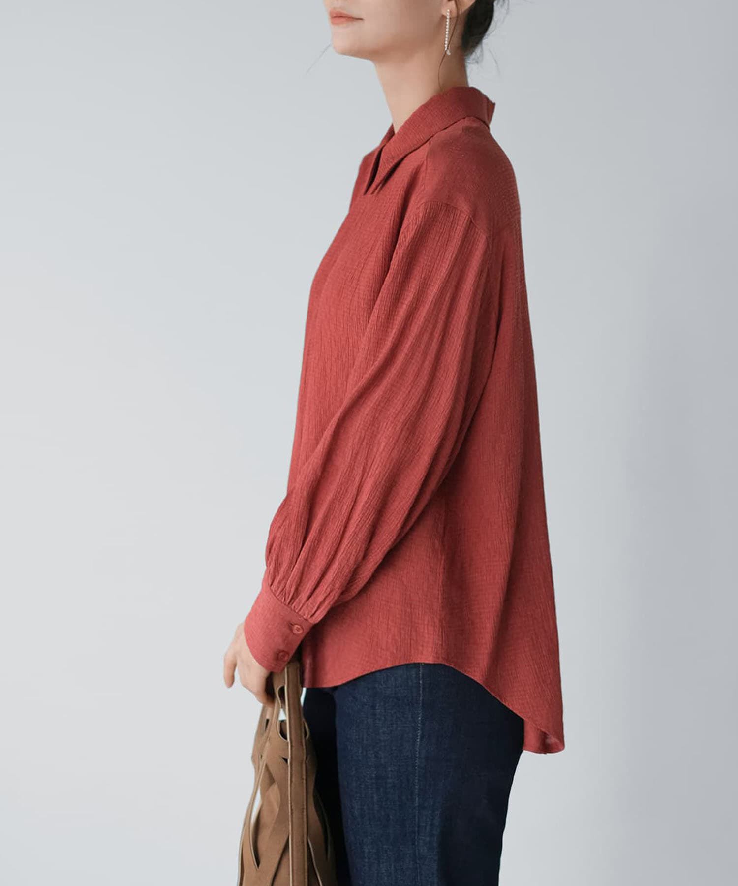 STYLE DELI「ドビーシャツ襟ブラウス」|シャツ・ブラウス|