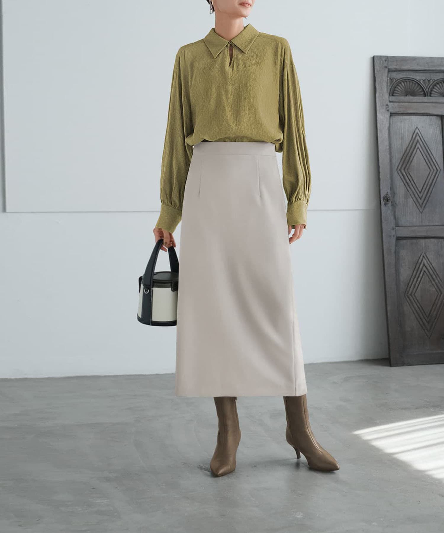 STYLE DELI「ドビーシャツ襟ブラウス」|シャツ・ブラウス|