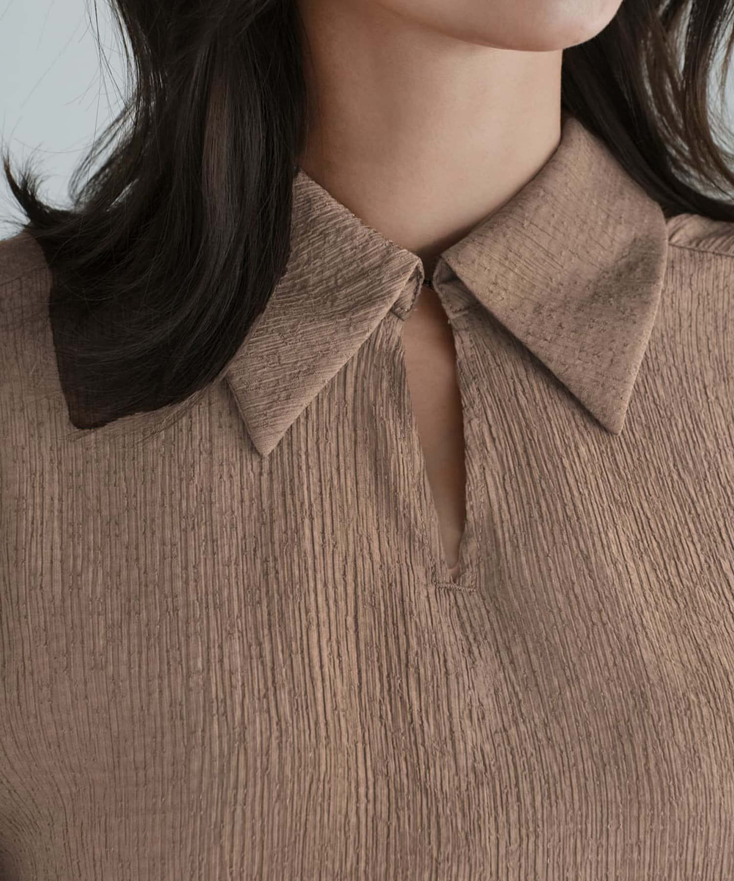 STYLE DELI「ドビーシャツ襟ブラウス」|シャツ・ブラウス|