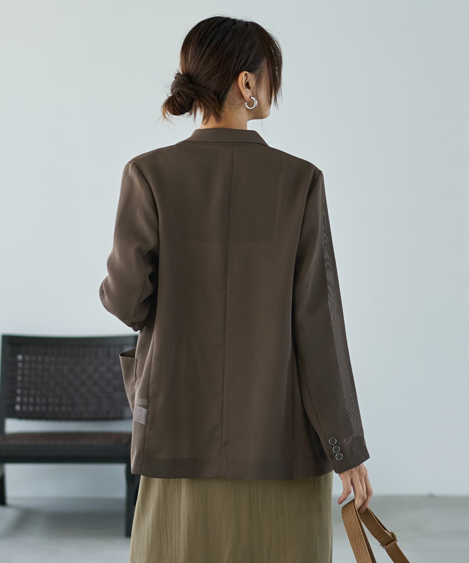 STYLE DELI「ストレッチメッシュ生地ダブルジャケット」|テーラードジャケット|