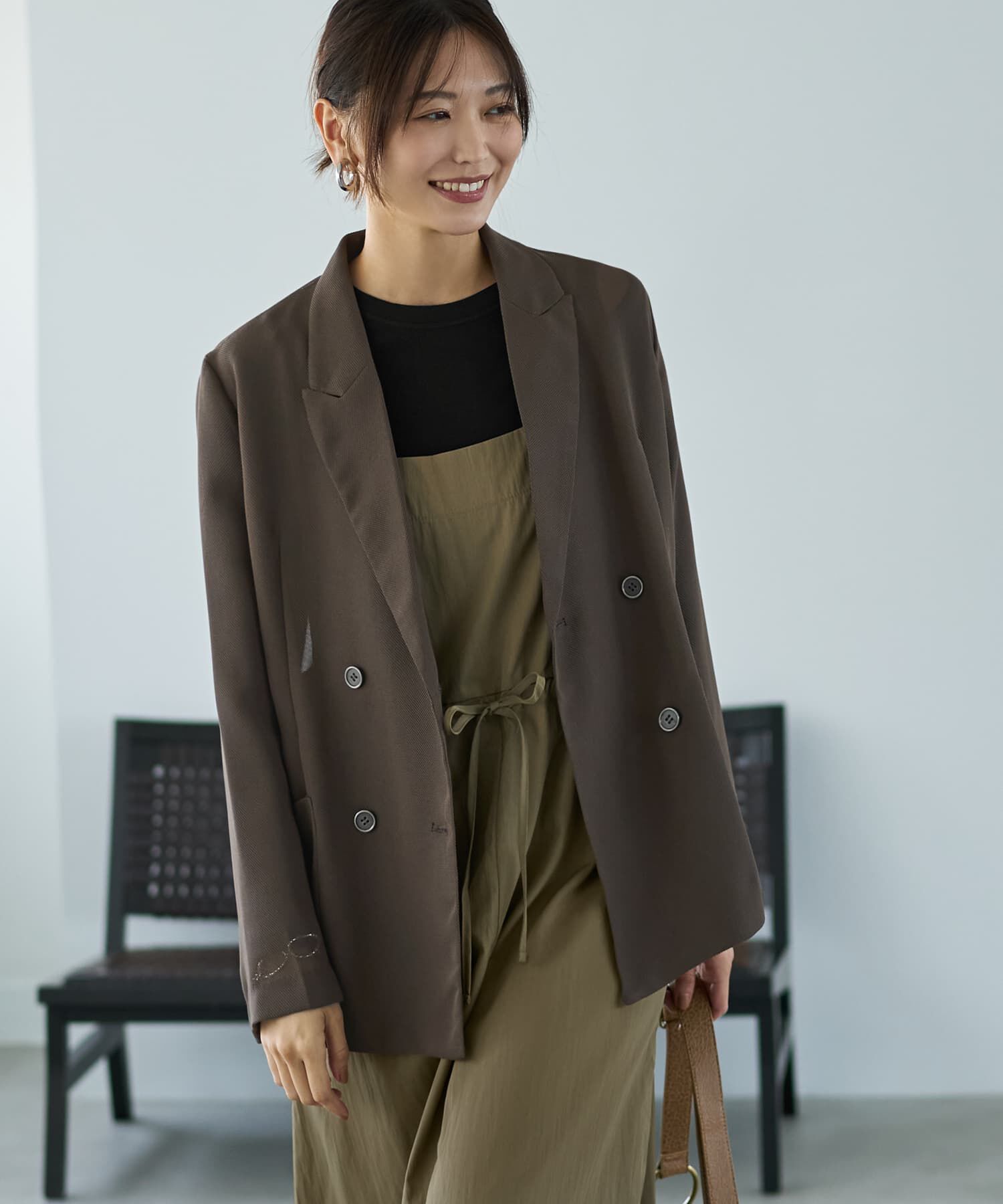 STYLE DELI「ストレッチメッシュ生地ダブルジャケット」|テーラードジャケット|