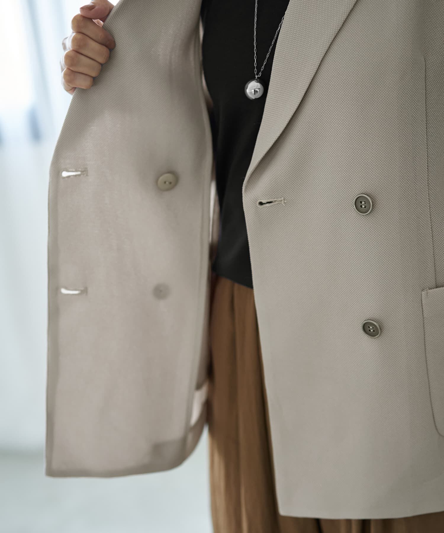 STYLE DELI「ストレッチメッシュ生地ダブルジャケット」|テーラードジャケット|