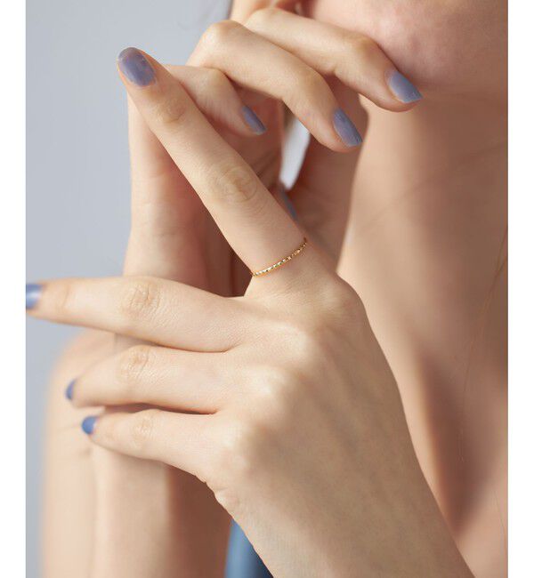 ete「[クレール]K18YG スタッズカット リング」|リング|