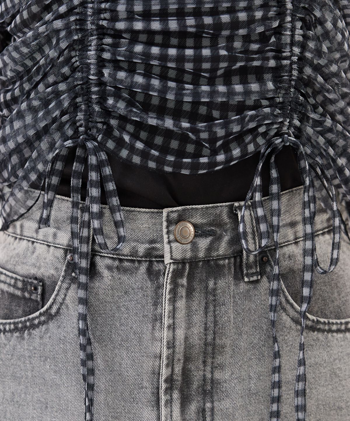 REDYAZEL「ギンガムチェックチュールトップス」|シャツ・ブラウス|