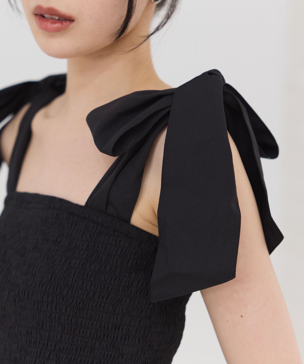 REDYAZEL「リボンショルダーティアードワンピース」|ワンピース|