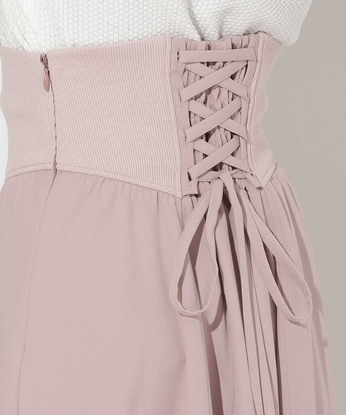 WILLSELECTION「バックスピンドルリブ切替スカート」|フレア|