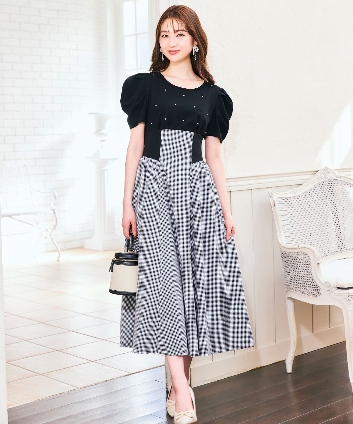 WILLSELECTION「バックスピンドルリブ切替スカート」|フレア|