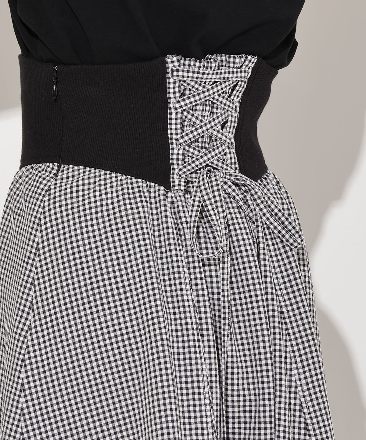 WILLSELECTION「バックスピンドルリブ切替スカート」|フレア|