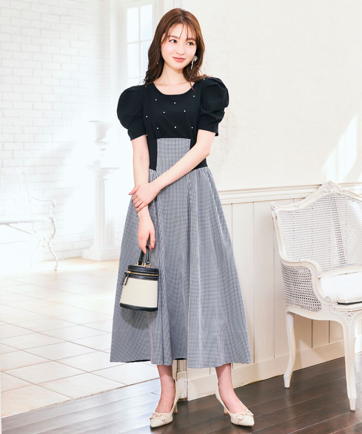 WILLSELECTION「バックスピンドルリブ切替スカート」|フレア|