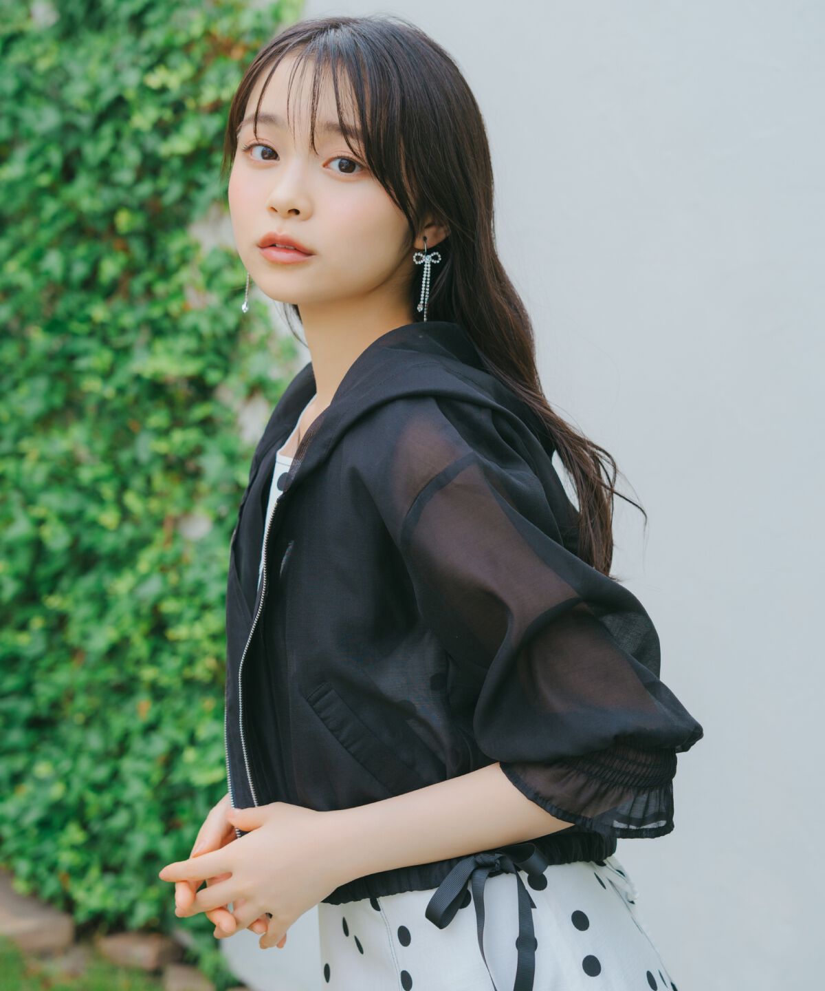 WILLSELECTION「サイドリボンキャンディスリーブパーカー」|パーカー|