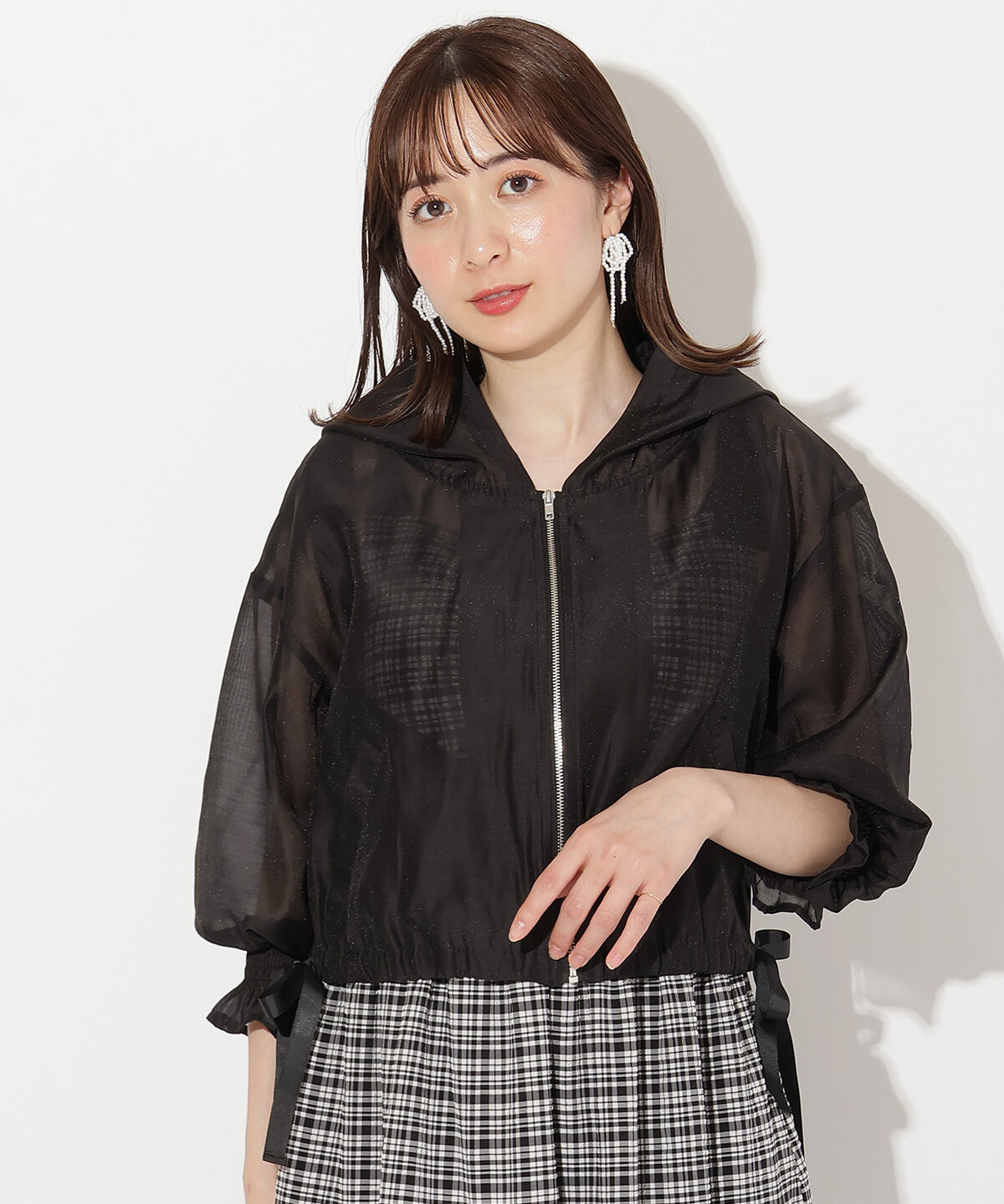 WILLSELECTION「サイドリボンキャンディスリーブパーカー」|パーカー|