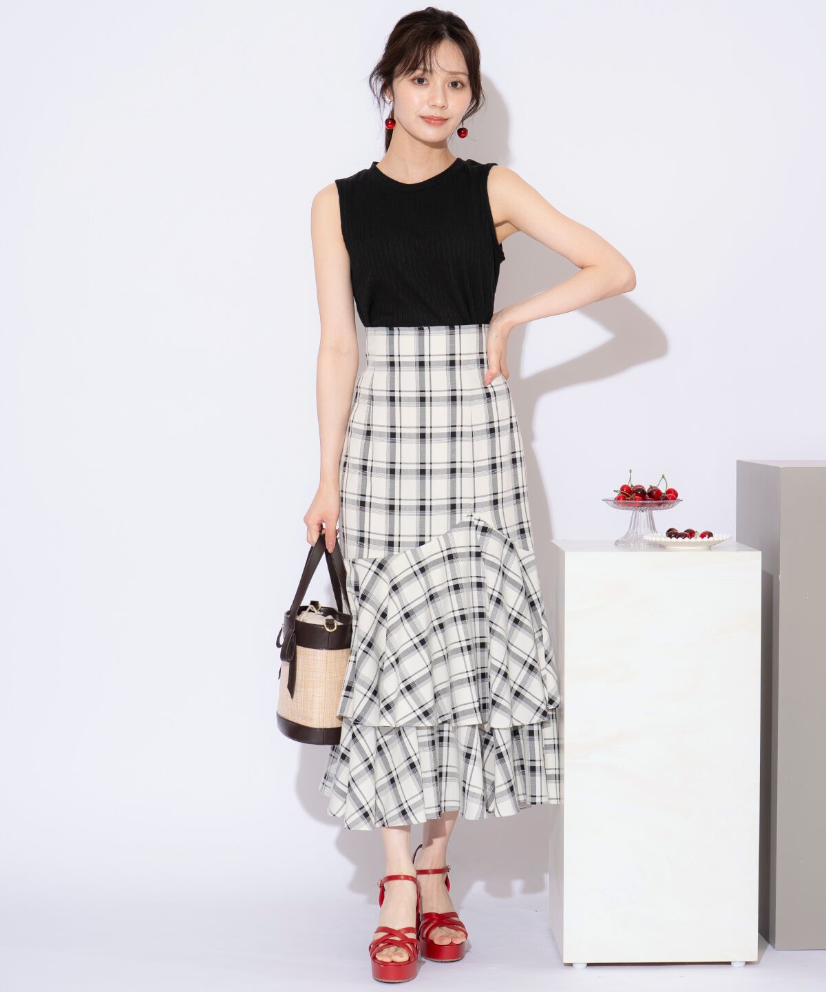 WILLSELECTION「ティアードヘムマーメイドスカート」|タイト|