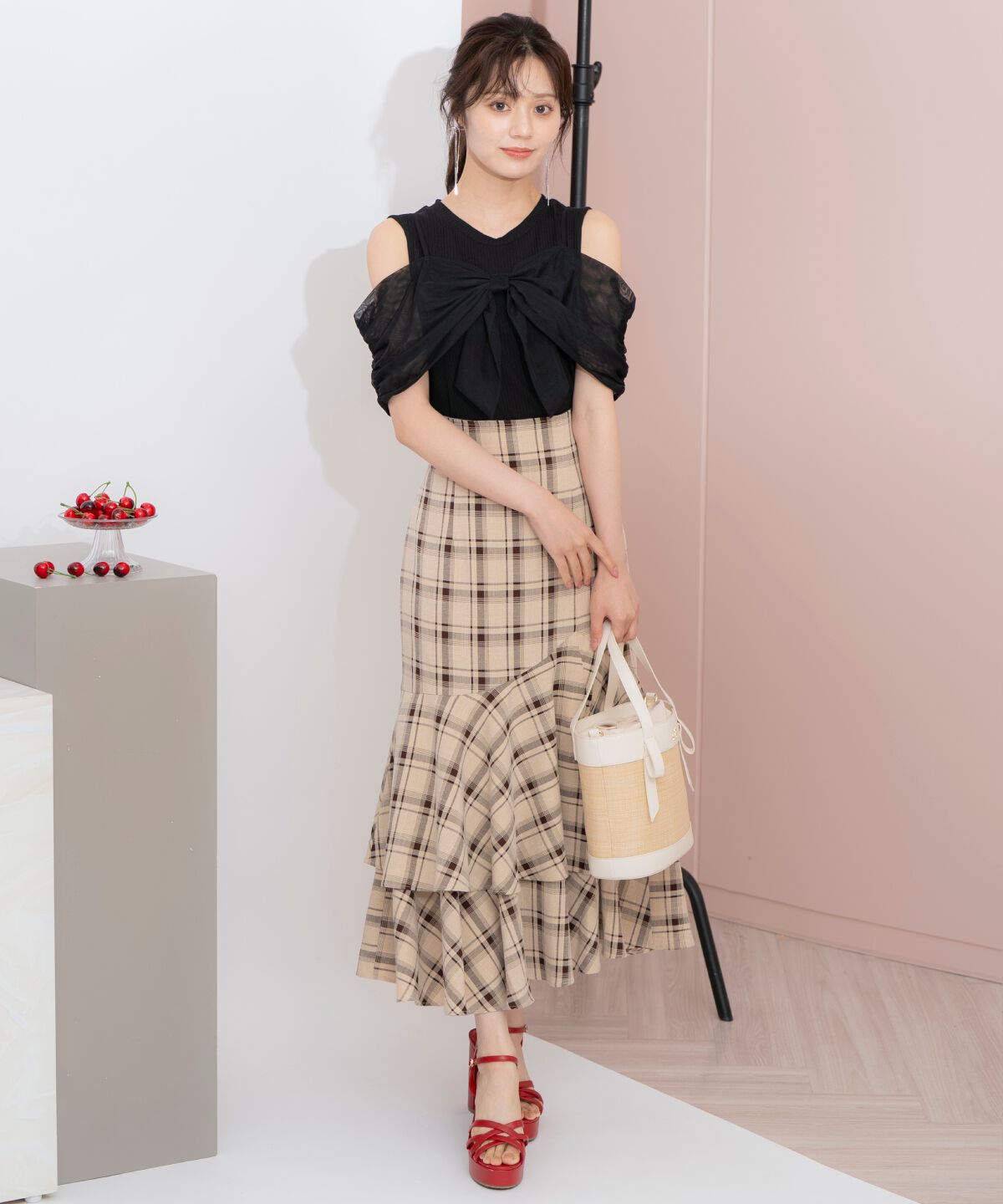 WILLSELECTION「ティアードヘムマーメイドスカート」|タイト|