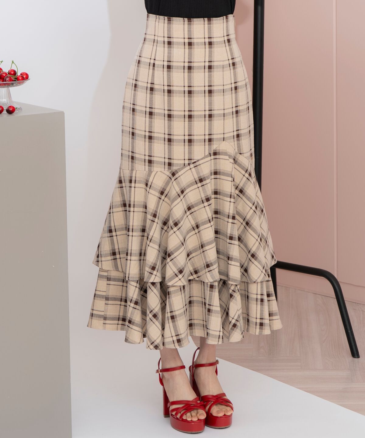 WILLSELECTION「ティアードヘムマーメイドスカート」|タイト|