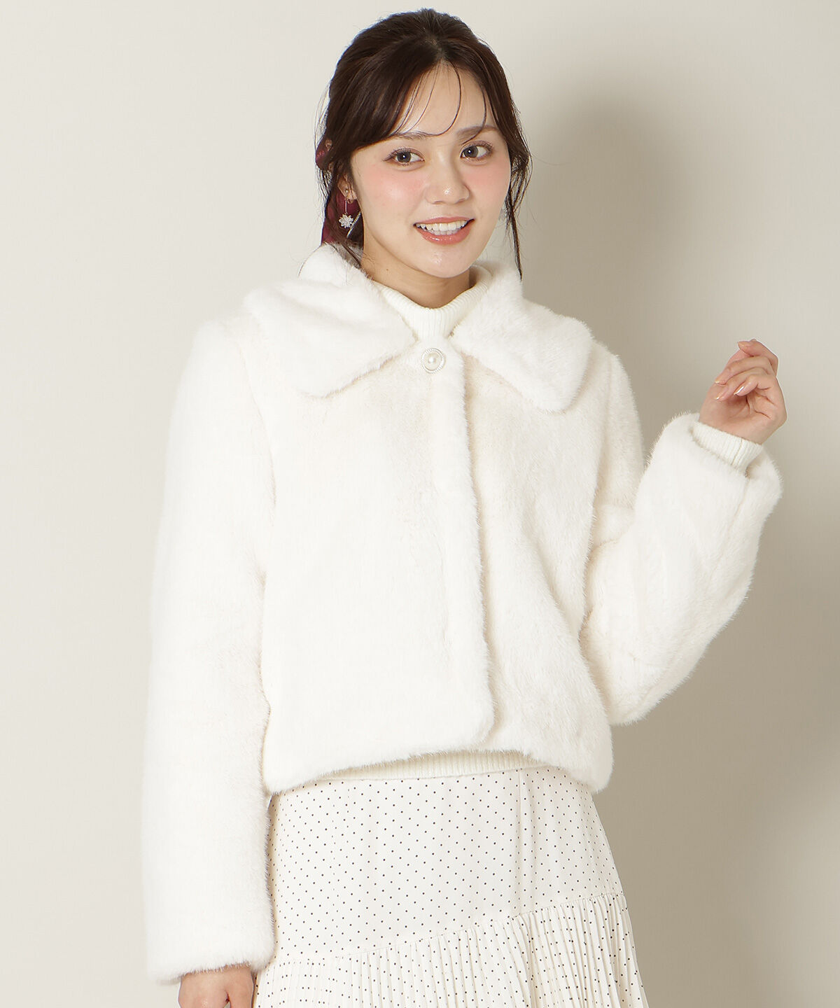 WILLSELECTION「ステンカラーエコファーショートジャケット」|ブルゾン・スタジャン|