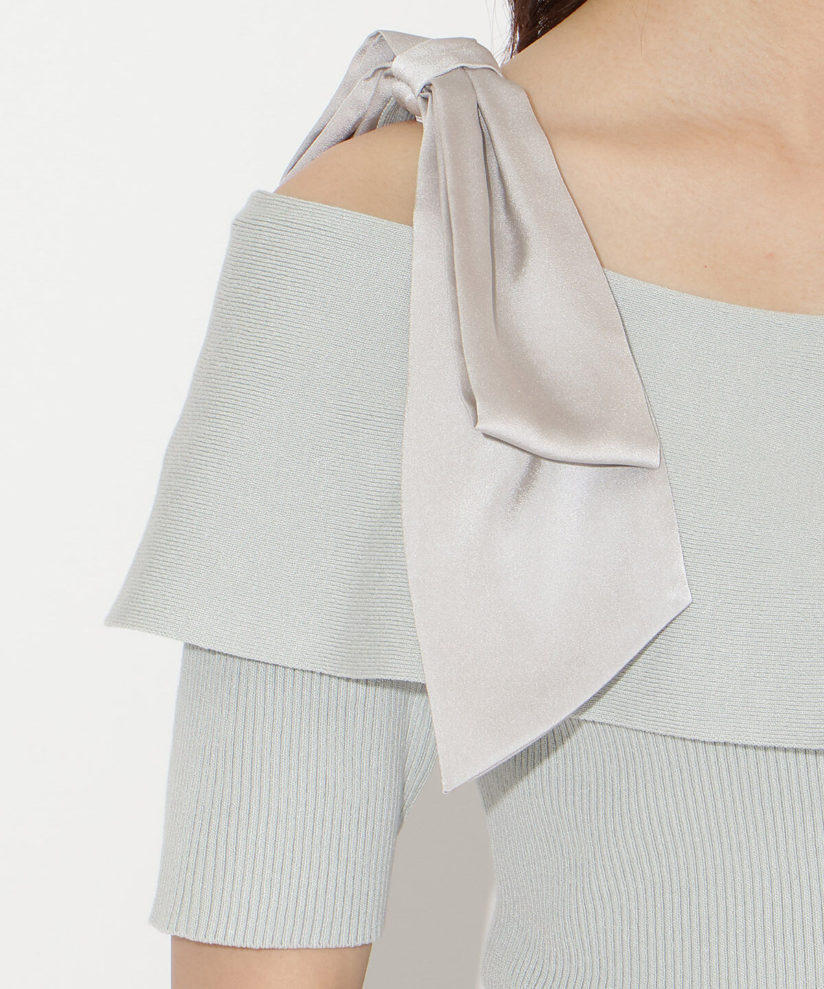 WILLSELECTION「リボンオフショルハーフスリーブニット」|ニット・セーター|