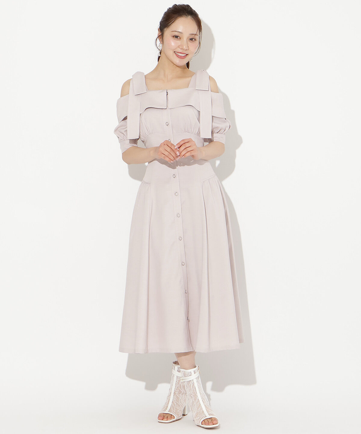 WILLSELECTION「リボンオフショルワンピース」|ワンピース|