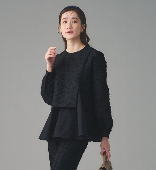 UNITED ARROWS「フラワー カットジャガード コンビブラウス」|シャツ・ブラウス|