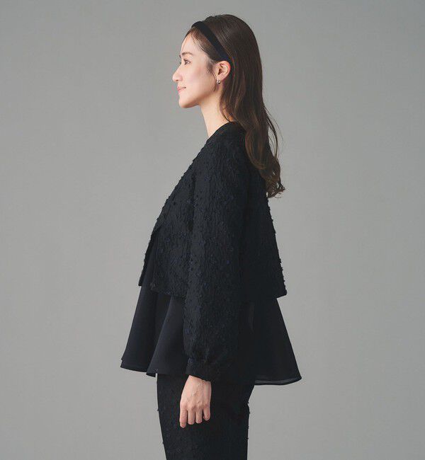 UNITED ARROWS「フラワー カットジャガード コンビブラウス」|シャツ・ブラウス|