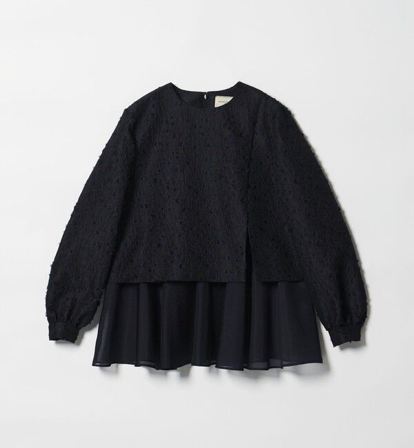 UNITED ARROWS「フラワー カットジャガード コンビブラウス」|シャツ・ブラウス|