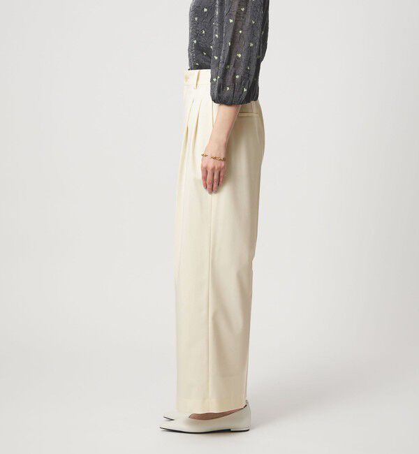 UNITED ARROWS green label relaxing「［size SHORT/TALLあり］ツイル イージー ワイド パンツ オフホワイト」|スラックス|