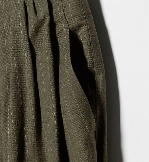 BEAUTY&YOUTH UNITED ARROWS「麻ブレンド ストライプ タブ タックパンツ」|スラックス|