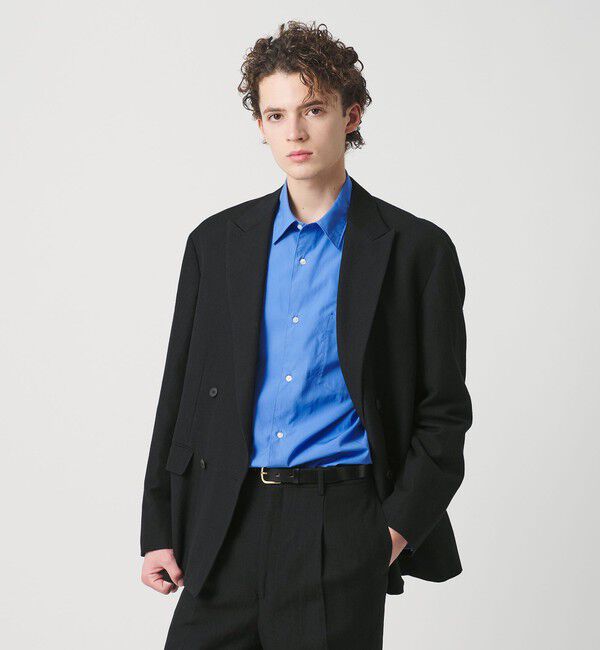 BEAUTY&YOUTH UNITED ARROWS「スリーク ウール リネン ダブル ジャケット セットアップ対応」|テーラードジャケット|BLACK
