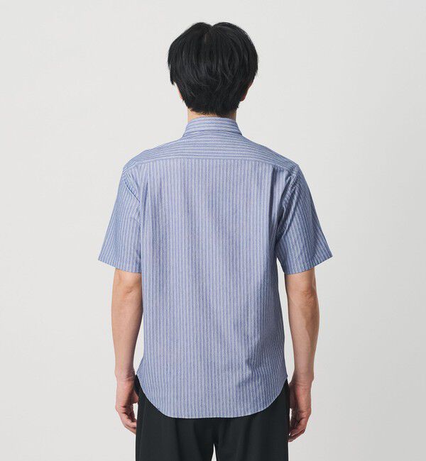 BEAUTY&YOUTH UNITED ARROWS「クイック ストレッチ ストライプ シャンブレー ボタンダウン 半袖シャツ SLIM型 吸水速乾機能付き」|シャツ・ブラウス|