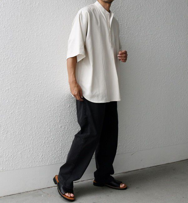 SHIPS any「SHIPS any:〈洗濯機可能〉リネン / レーヨン バンド スキッパー ハーフスリーブ プルオーバー シャツ◇」|シャツ・ブラウス|