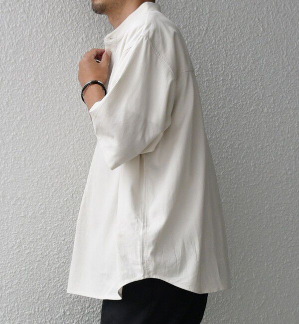 SHIPS any「SHIPS any:〈洗濯機可能〉リネン / レーヨン バンド スキッパー ハーフスリーブ プルオーバー シャツ◇」|シャツ・ブラウス|