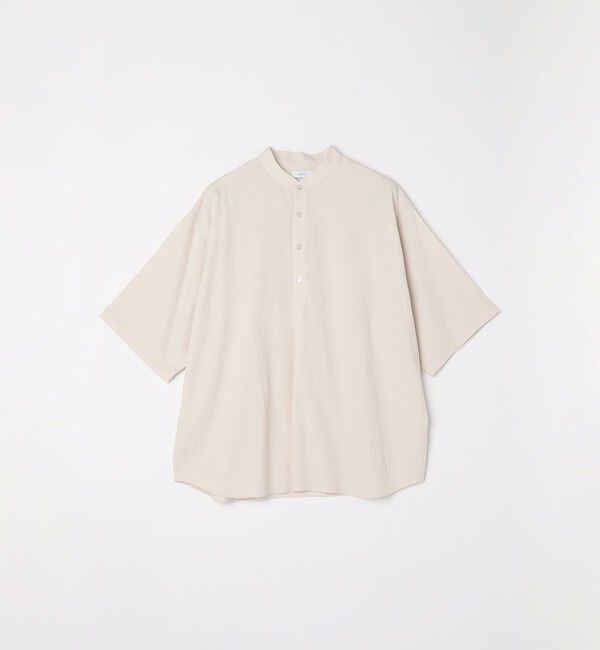 SHIPS any「SHIPS any:〈洗濯機可能〉リネン / レーヨン バンド スキッパー ハーフスリーブ プルオーバー シャツ◇」|シャツ・ブラウス|