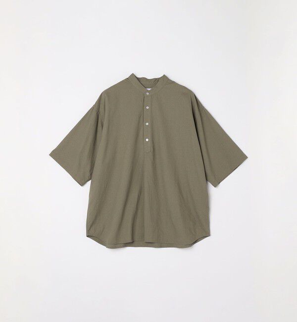 SHIPS any「SHIPS any:〈洗濯機可能〉リネン / レーヨン バンド スキッパー ハーフスリーブ プルオーバー シャツ◇」|シャツ・ブラウス|