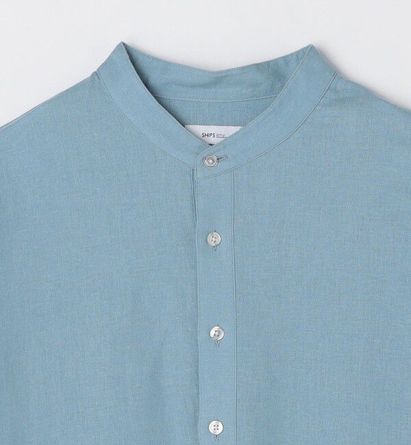 SHIPS any「SHIPS any:〈洗濯機可能〉リネン / レーヨン バンド スキッパー ハーフスリーブ プルオーバー シャツ◇」|シャツ・ブラウス|